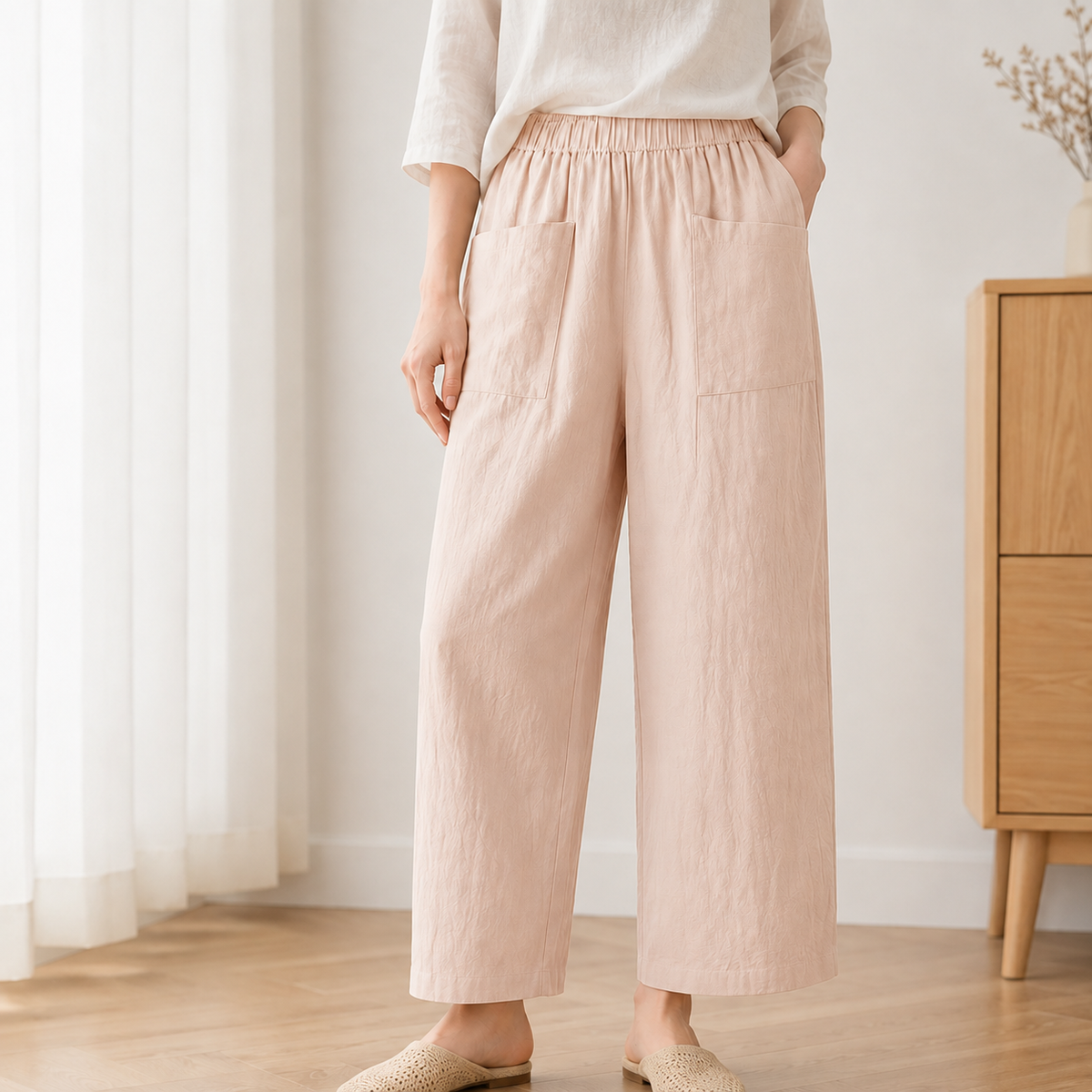 Weite Leinenhose Alina – Lässig-Bequem für den Alltag
