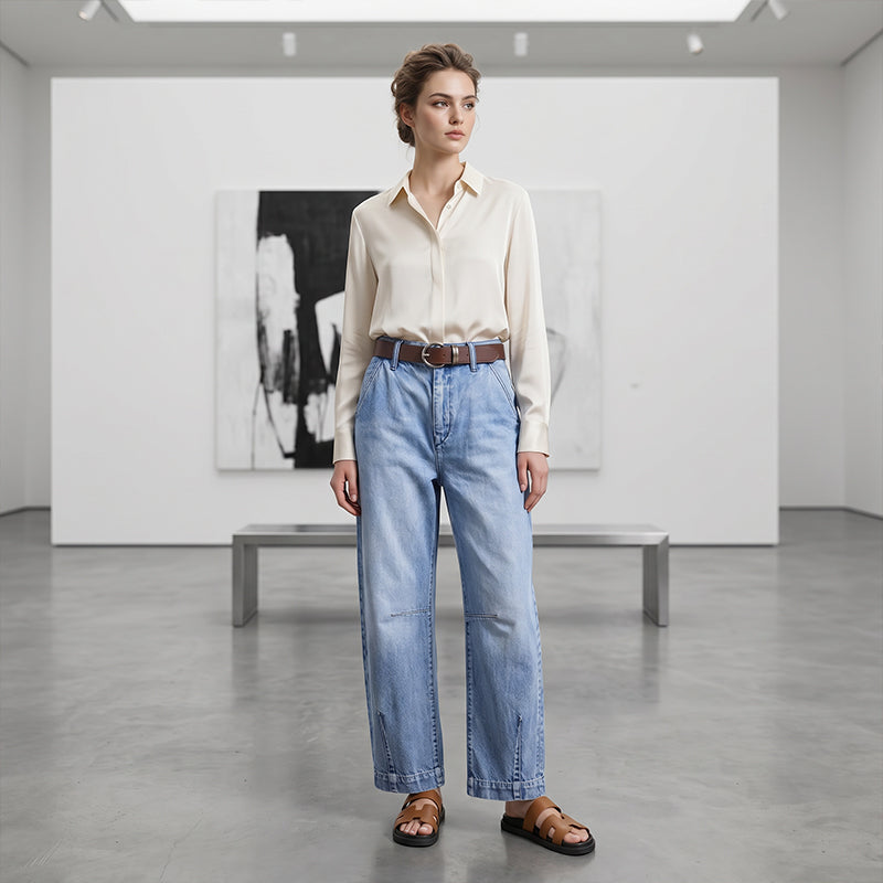 Weite Jeanshose Greta – Vintage-Waschung