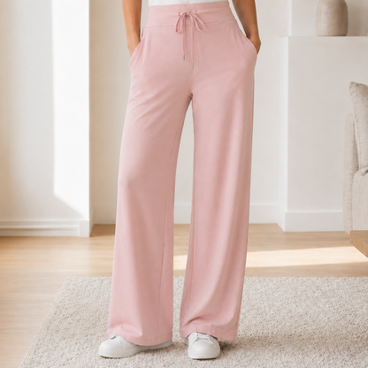 Weite Hose Kira – High Waist in Eisseiden-Optik
