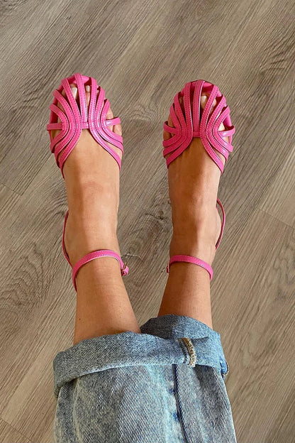 FLACHE GEWEBTE SANDALEN