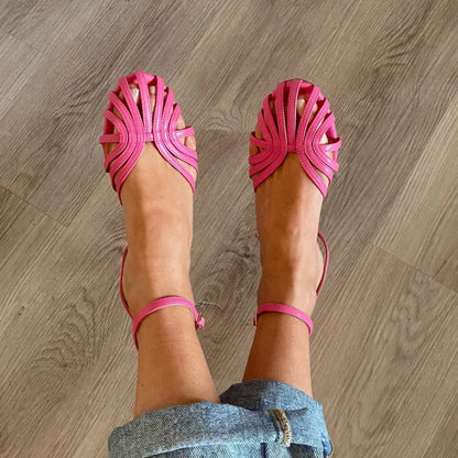 FLACHE GEWEBTE SANDALEN