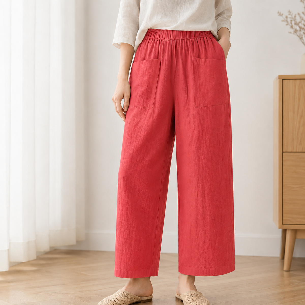 Weite Leinenhose Alina – Lässig-Bequem für den Alltag