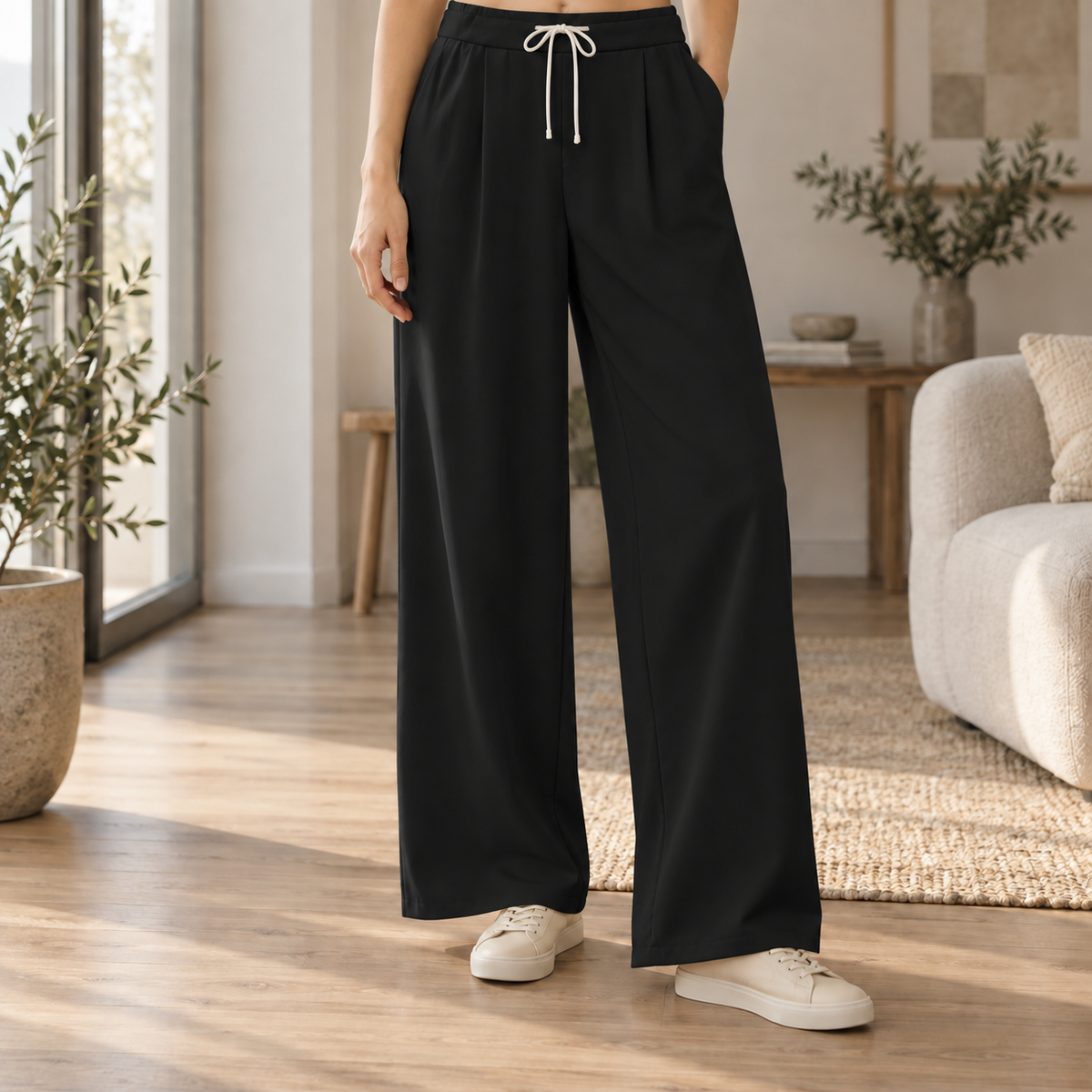 Weite High-Waist-Hose Christa – Ausgestellter Schnitt