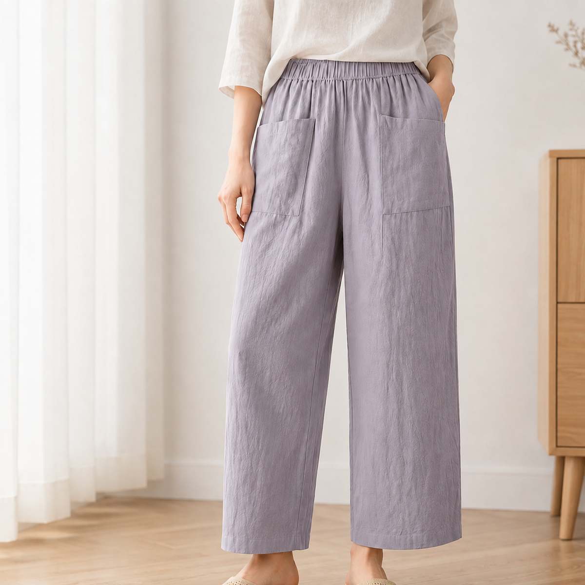 Weite Leinenhose Alina – Lässig-Bequem für den Alltag