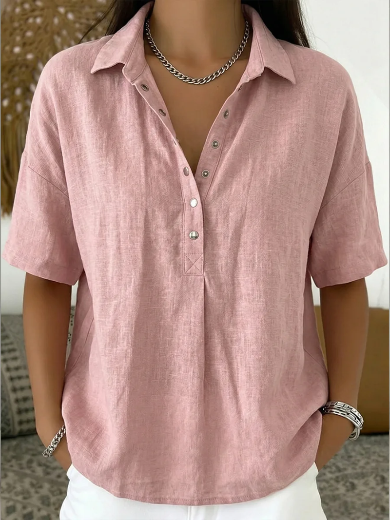 Bluse mit Kragen und Knopfdetail Tessa
