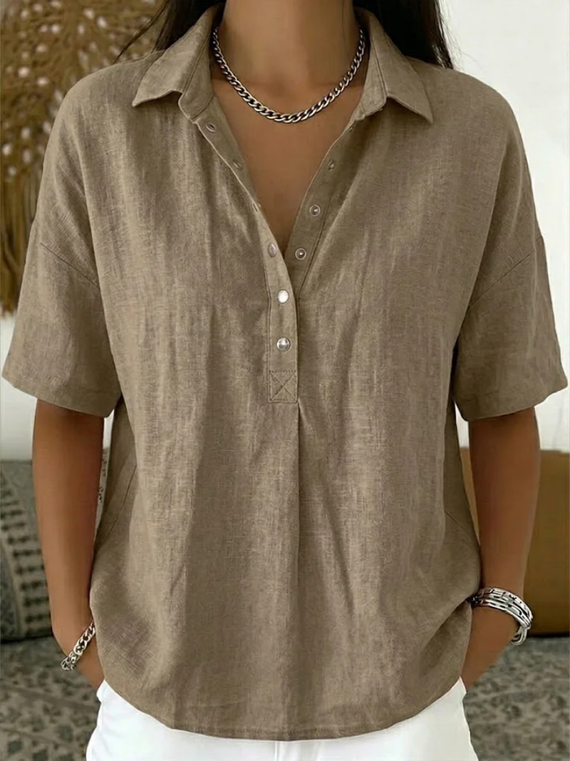 Bluse mit Kragen und Knopfdetail Tessa