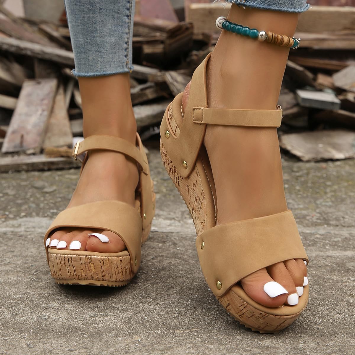 Elena | Elegante Keilabsatz Sandalen