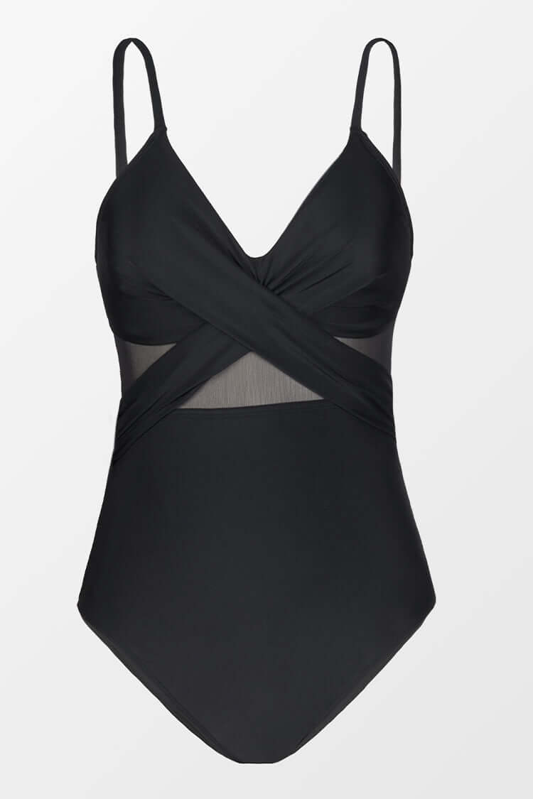 Damen-Badeanzug mit formenden transparenten Einsätzen – Amalfi