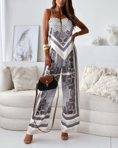Helen | Urlaub bereit stilvolles Schnür-Top & Hose Zweiteiler Set Kleid
