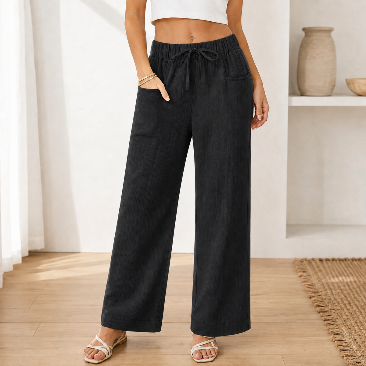 Weite Loungehose Noor – Lässig-Bequem für zuhause & unterwegs
