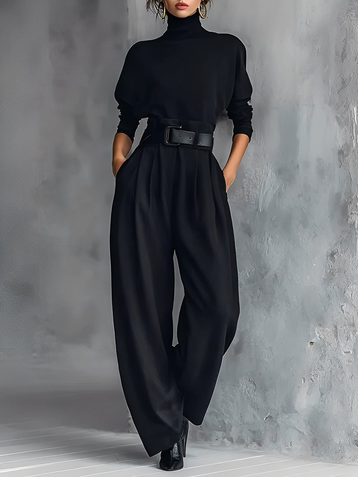 Mia – Poloshirt-Hals Gerade-Bein Jumpsuit
