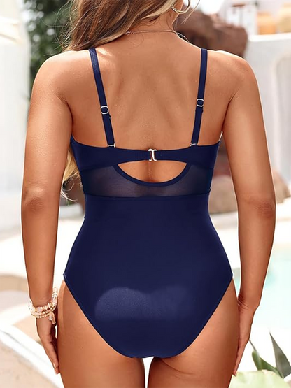 Damen-Badeanzug mit formenden transparenten Einsätzen – Amalfi