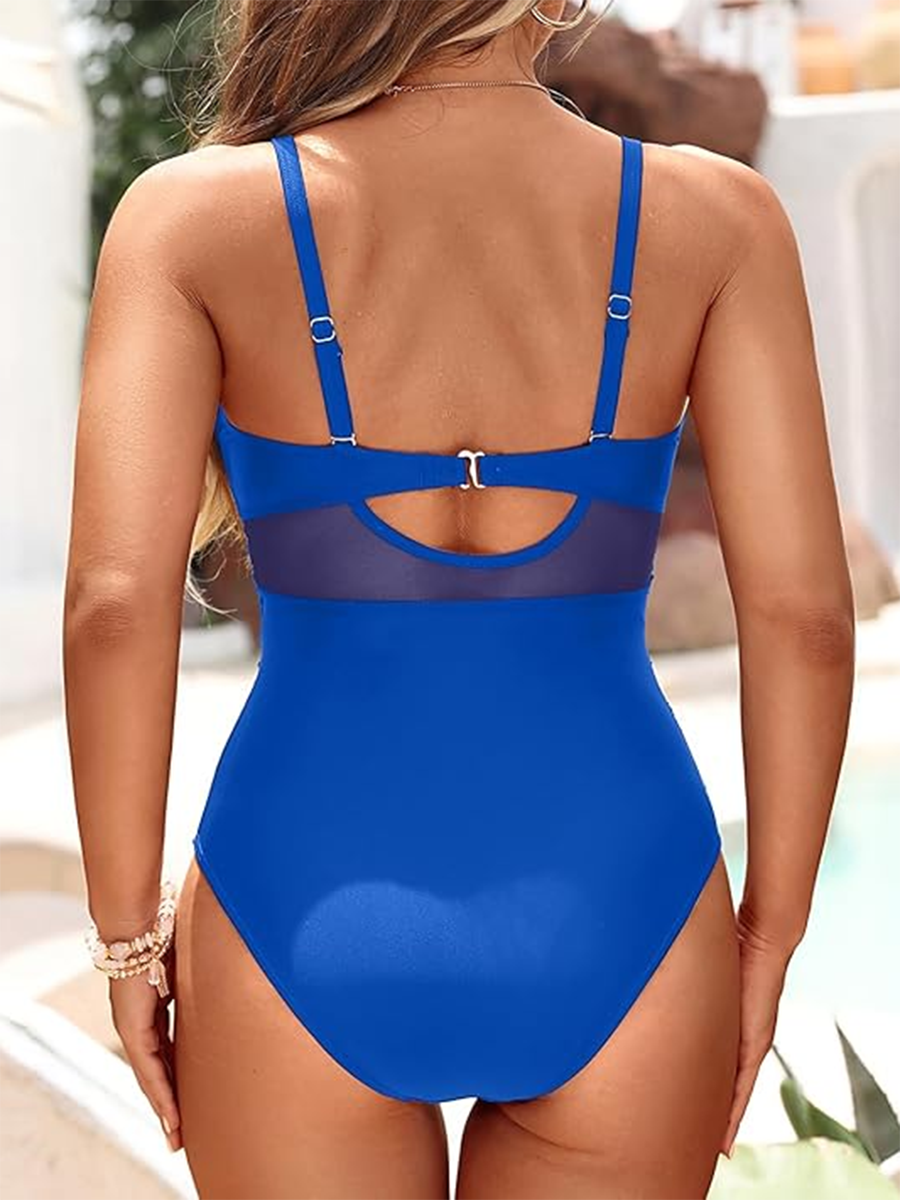 Damen-Badeanzug mit formenden transparenten Einsätzen – Amalfi