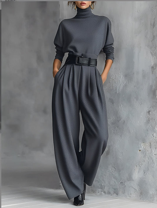 Mia – Poloshirt-Hals Gerade-Bein Jumpsuit