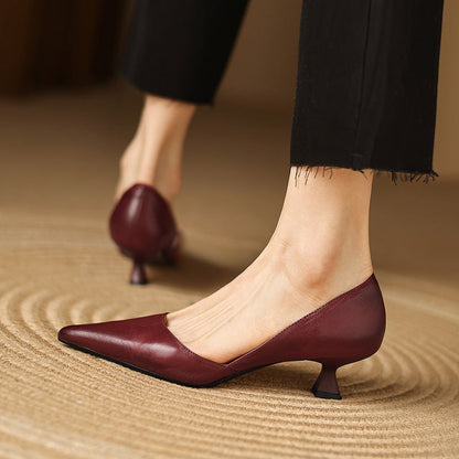 Ceyra Leder Kitten Heels