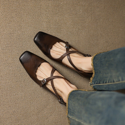 Marvane Leder Kitten Heels