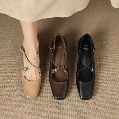 Marvane Leder Kitten Heels
