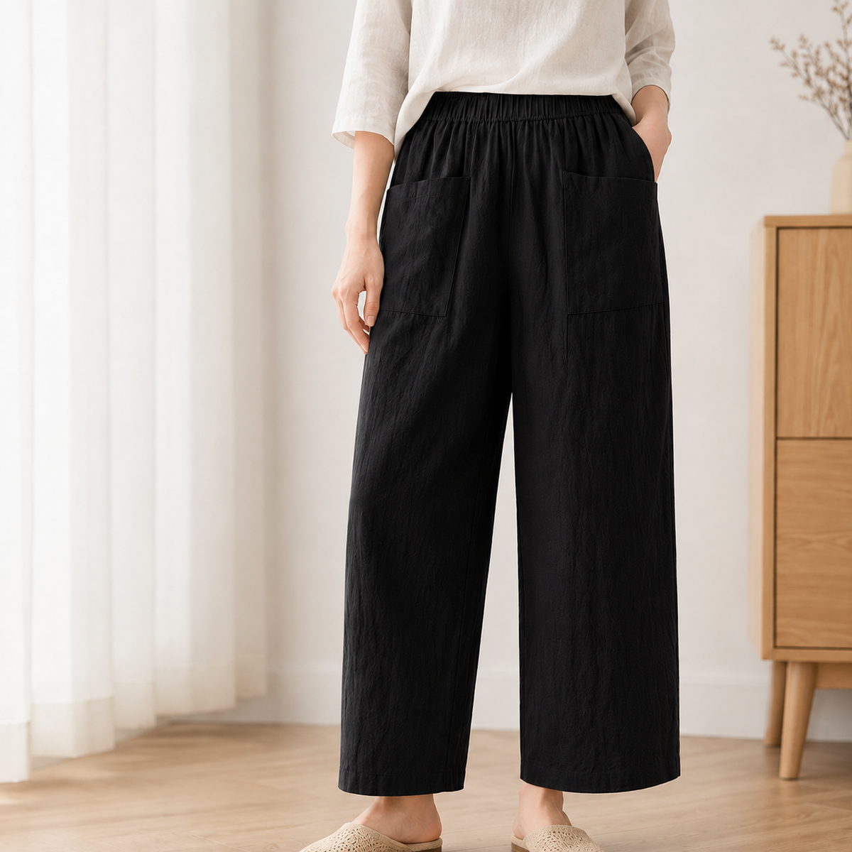 Weite Leinenhose Alina – Lässig-Bequem für den Alltag