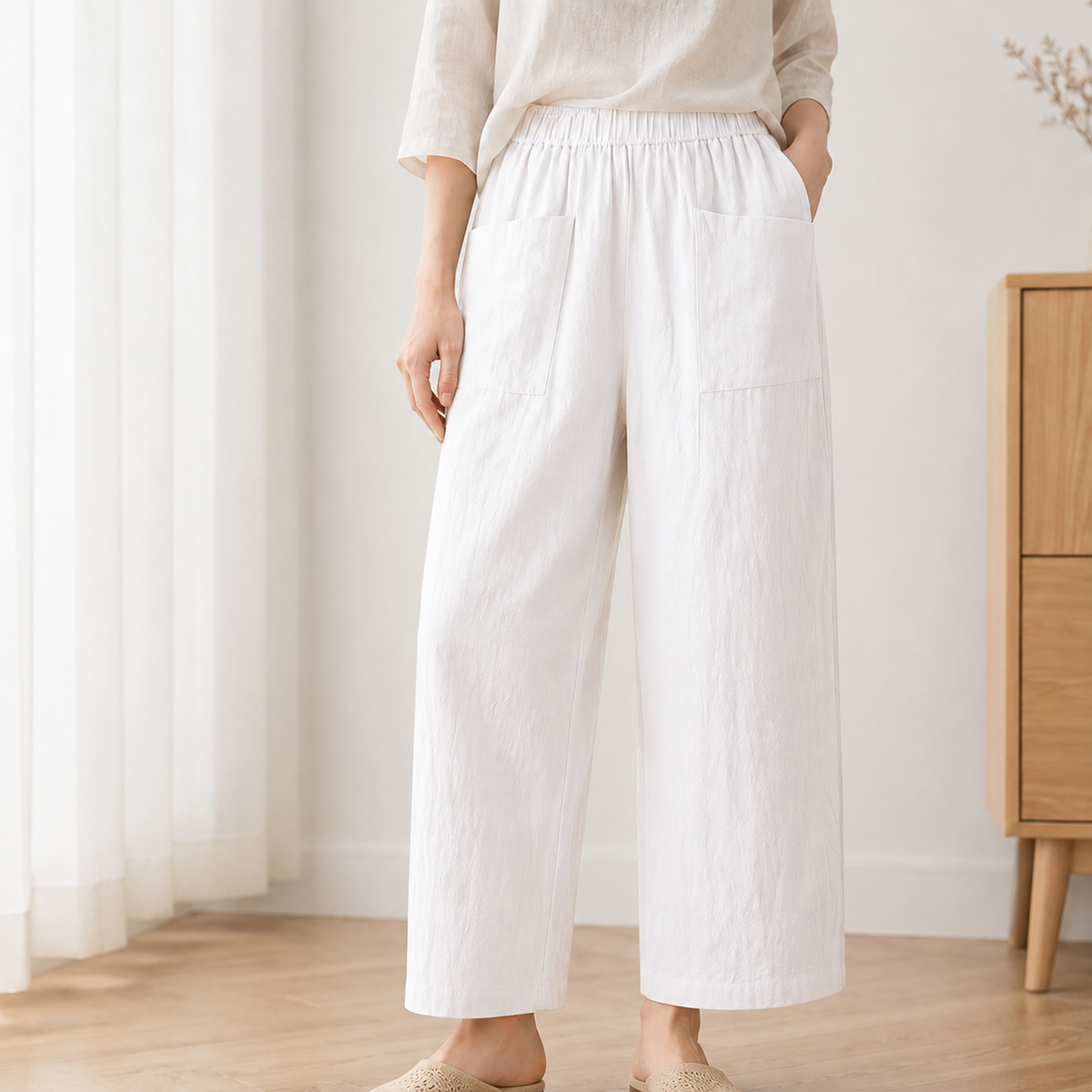 Weite Leinenhose Alina – Lässig-Bequem für den Alltag
