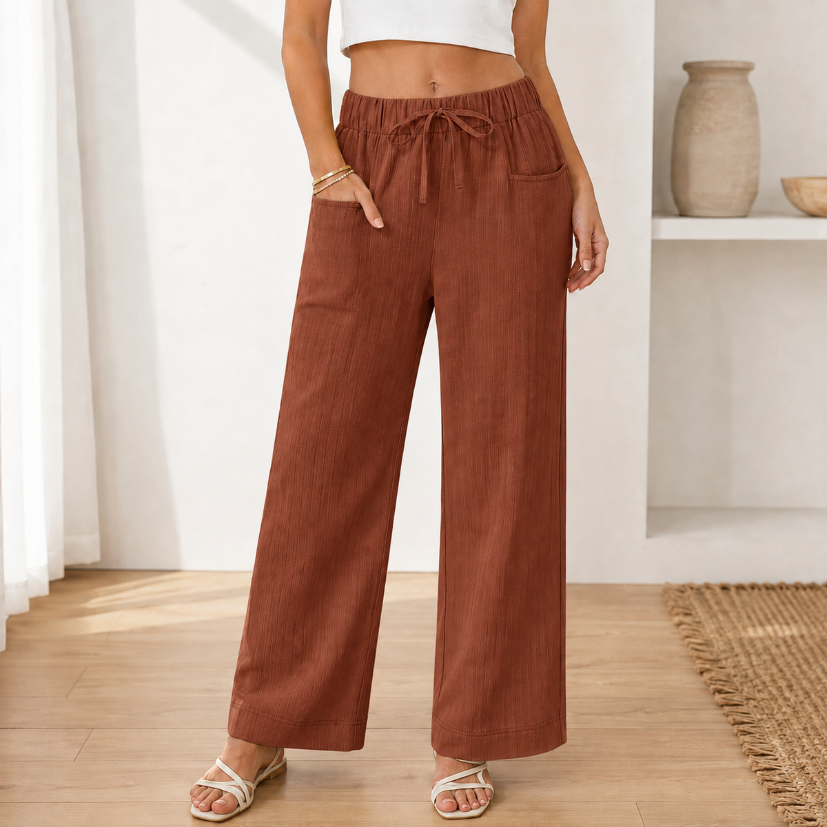 Weite Loungehose Noor – Lässig-Bequem für zuhause & unterwegs