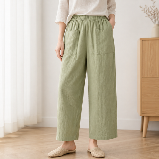 Weite Leinenhose Alina – Lässig-Bequem für den Alltag