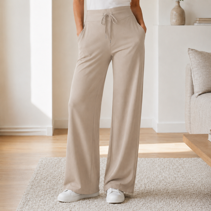 Weite Hose Kira – High Waist in Eisseiden-Optik