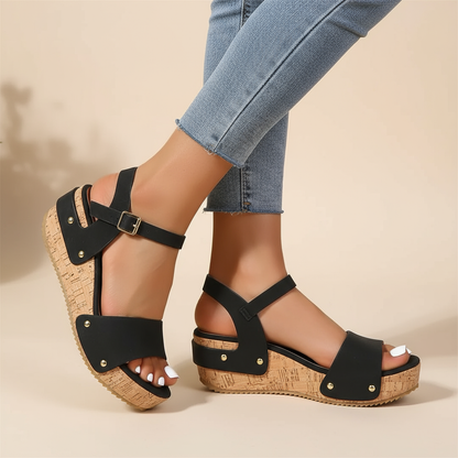 Elena | Elegante Keilabsatz Sandalen