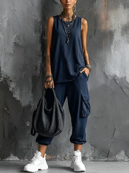 Valentina | Lässiger, weicher Overall mit Taschen